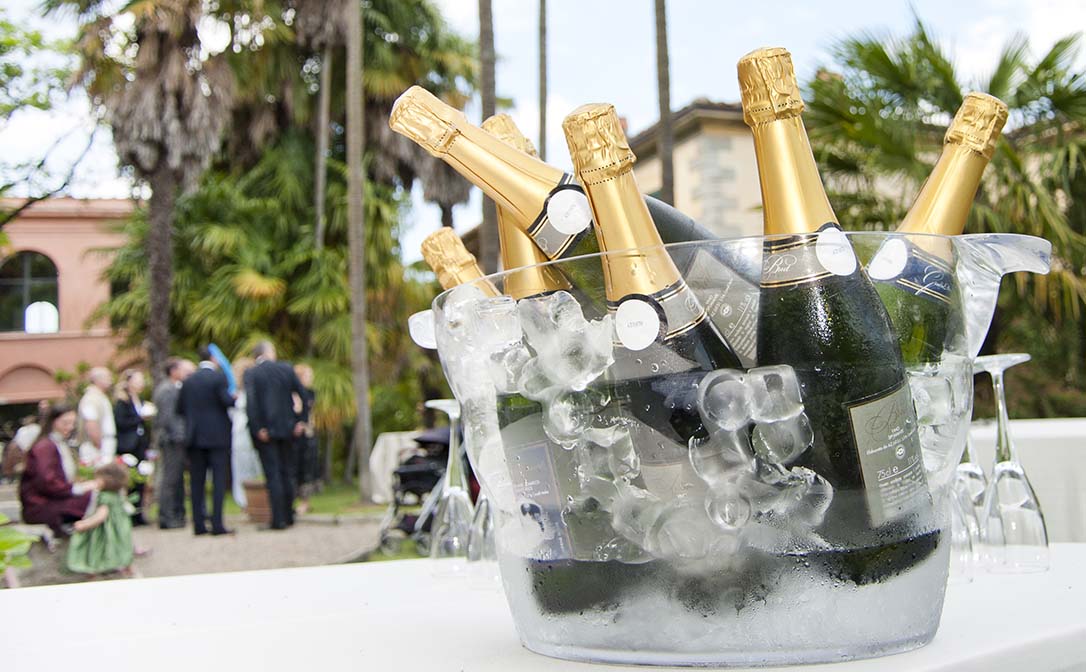 Sparkling wine in bucket