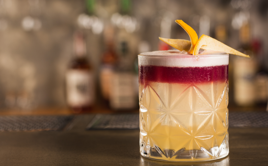 New york sour with lemon twist