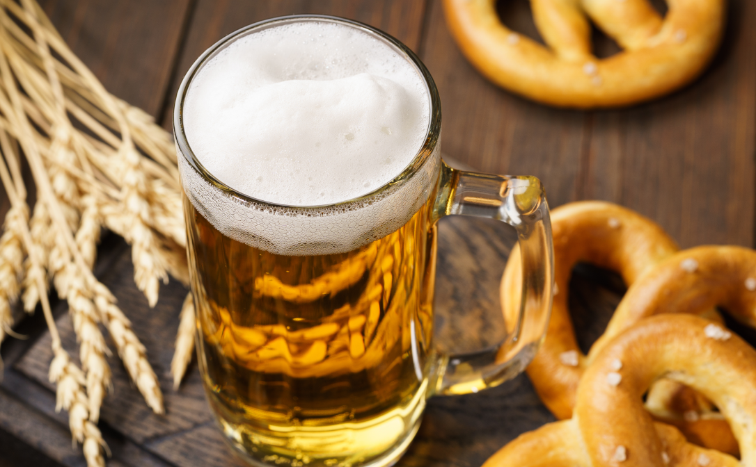 German pilsner in a beer mug