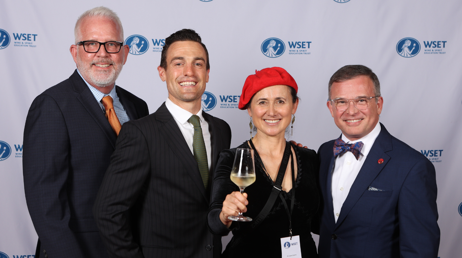 Pictured left to right: Christian Oggenfuss, Napa Valley Wine Academy Founder; Eric Haeussler, Coravin Sparkling Prize winner; Laura Catena, WSET Honorary President; and Marcos Iglesias, Merendino Wines of the World Prize winner (Napa Valley Wine Academy, USA)