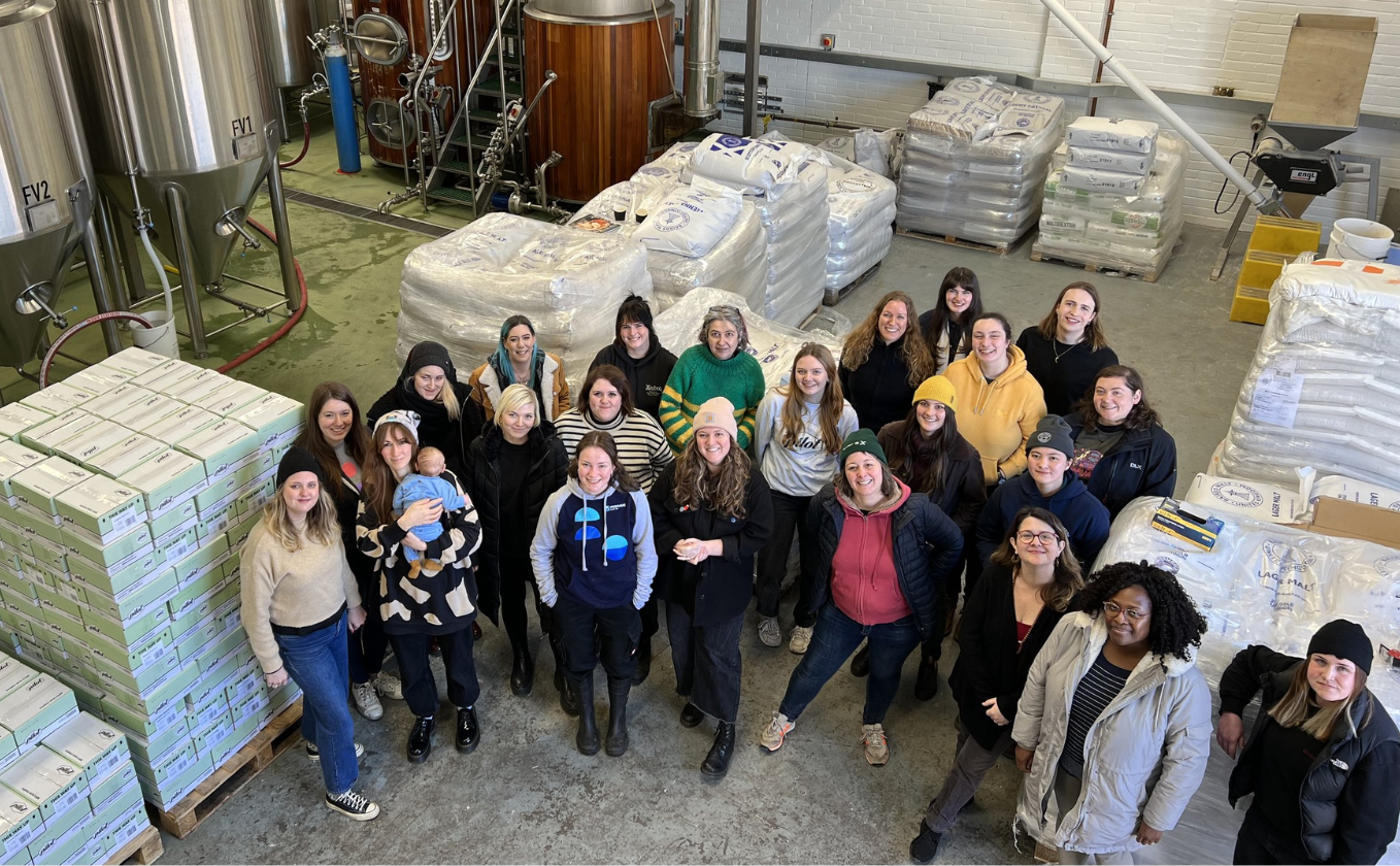 Women in beer members in a brewery