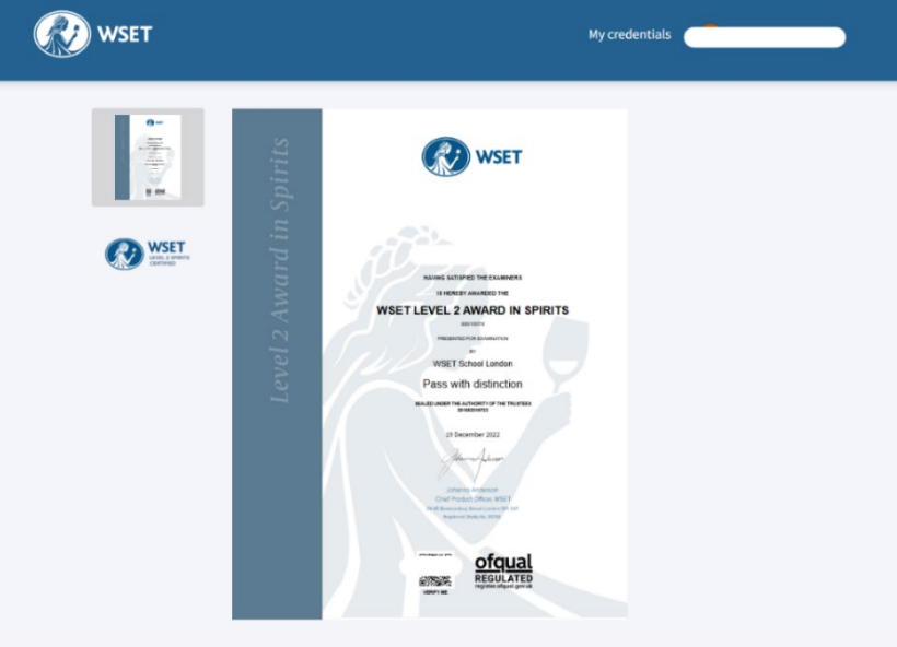 Example of a digital certificate