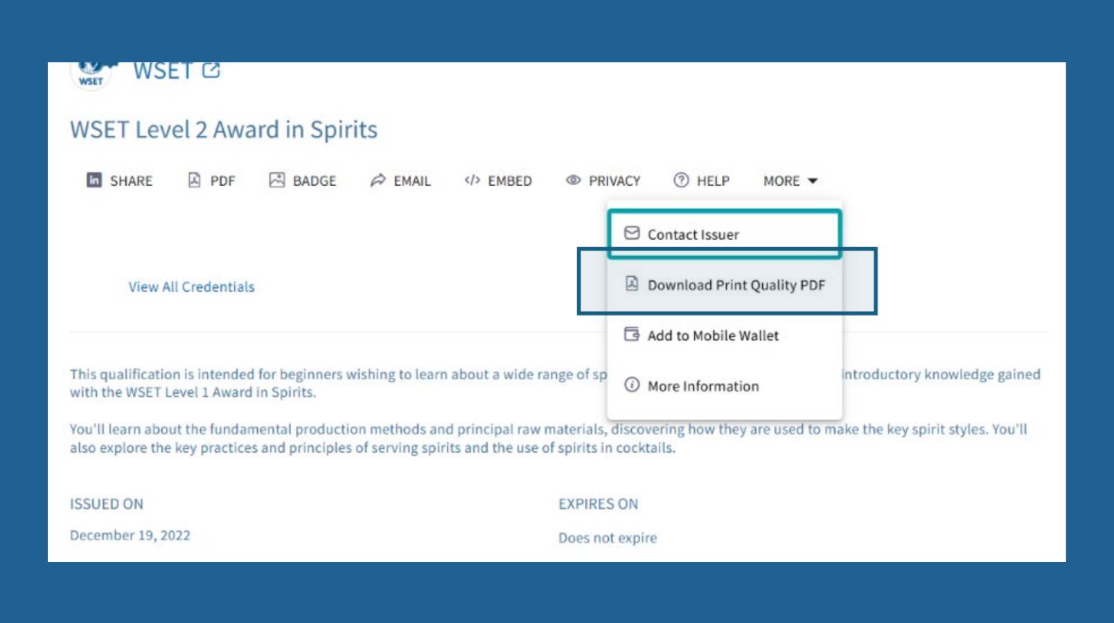 Screenshot of how to download a print quality pdf