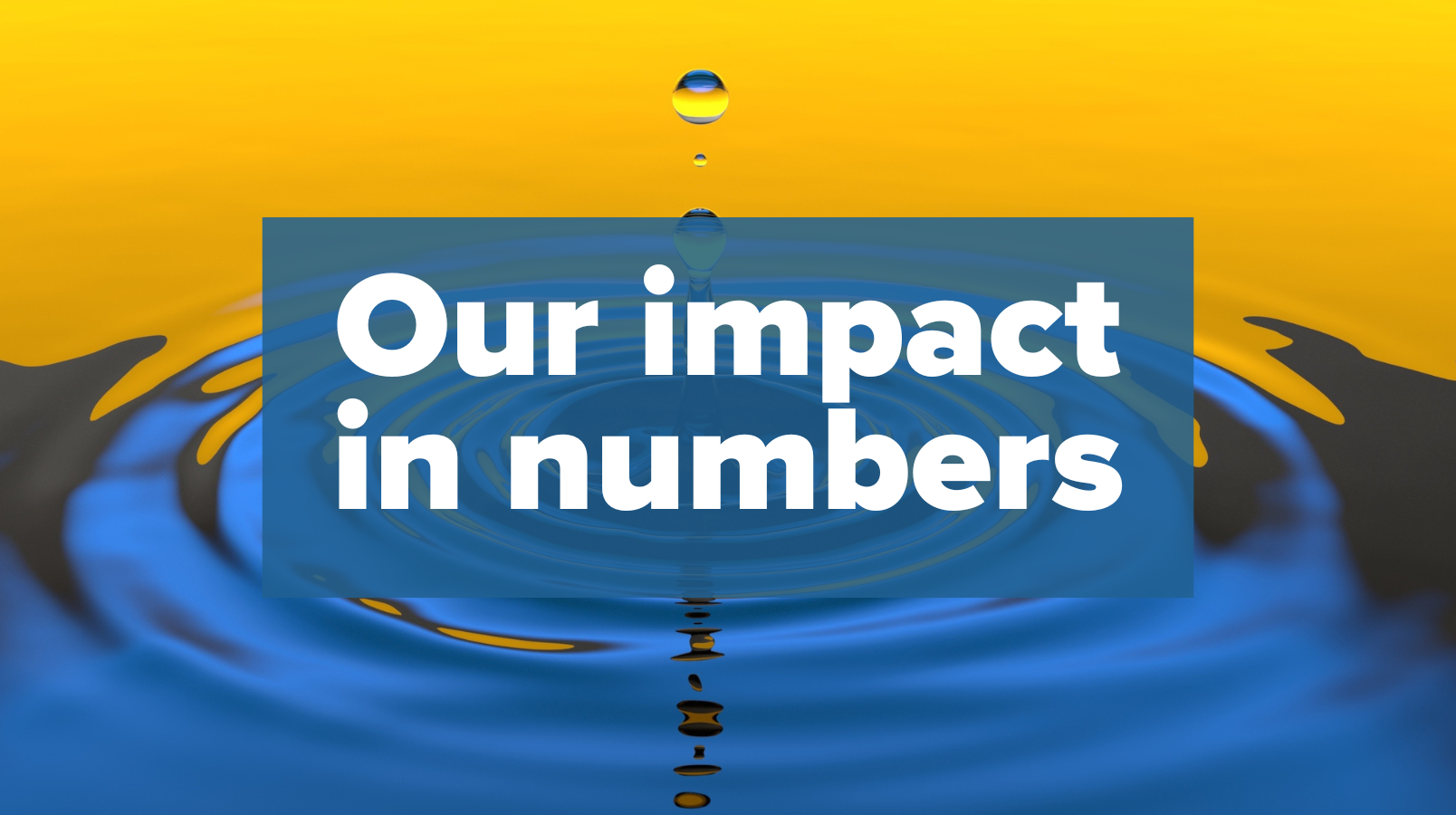 Our impact in numbers to date