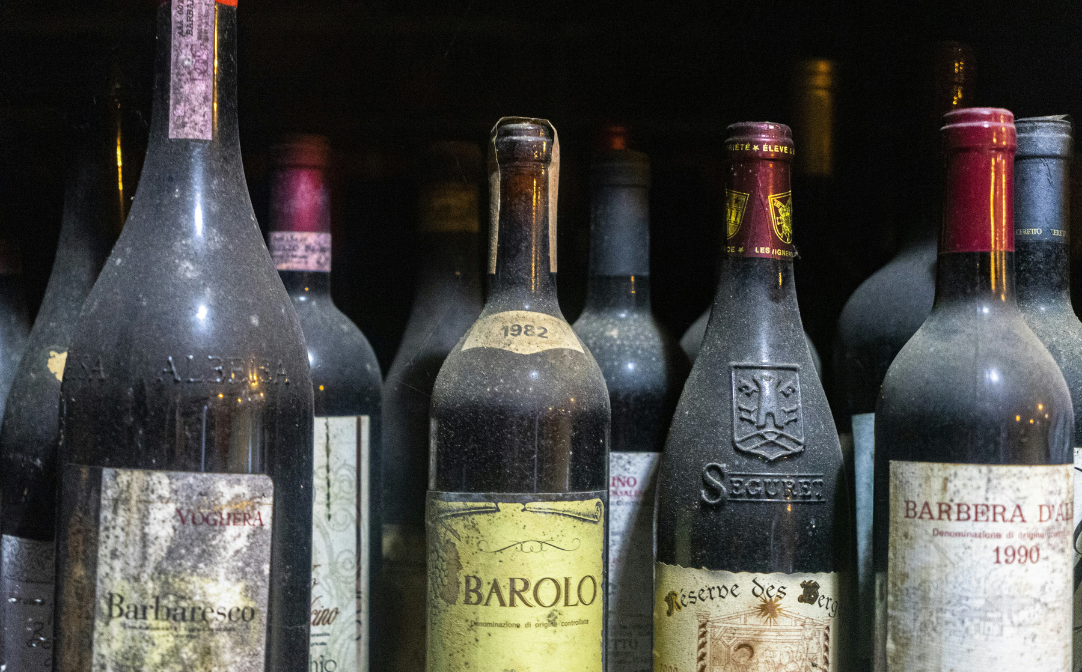 Old wine bottles and a magnum