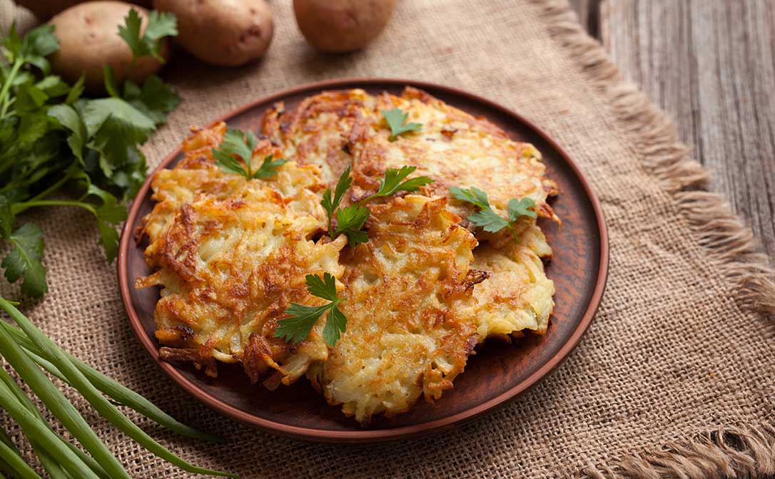 latkes -grated potato pancakes