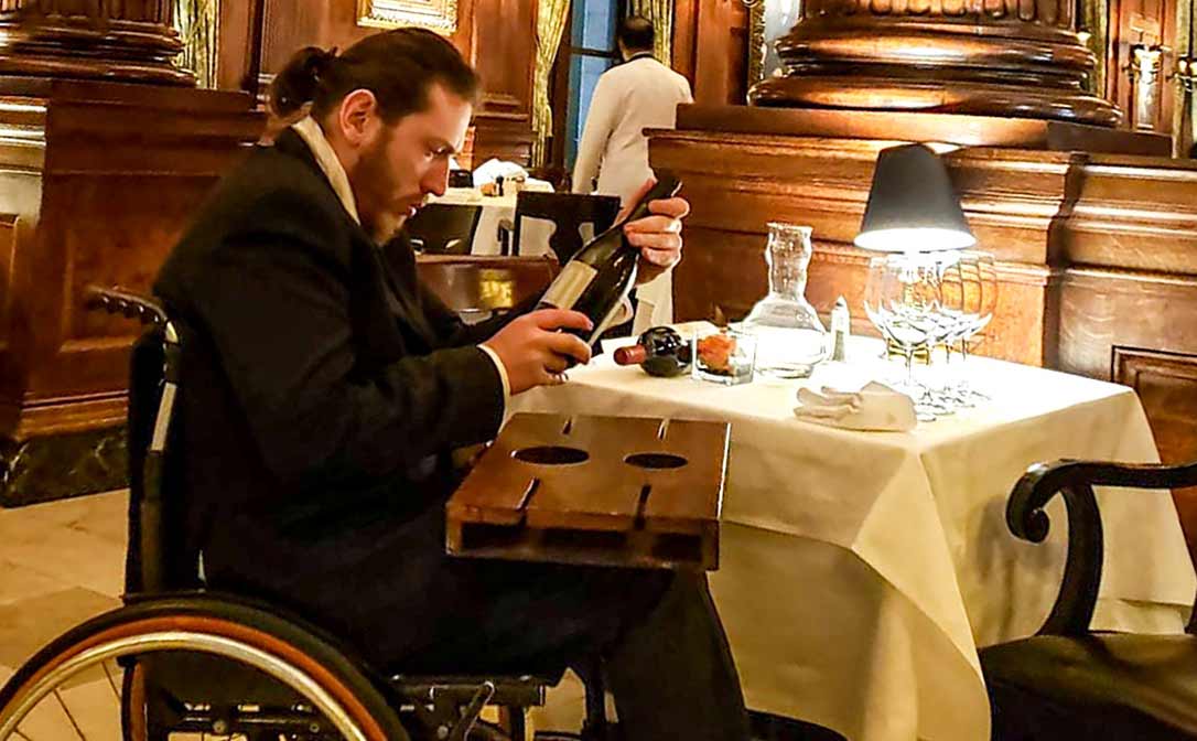 Mirko Pastorelli in a restaurant